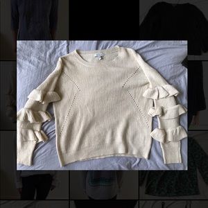 Ivory / Sand Sweater with Details on Sleeve